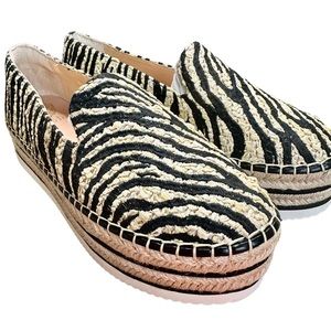 Vince Camuto New In Box Platform Espadrille, Animal Pattern Sz 11